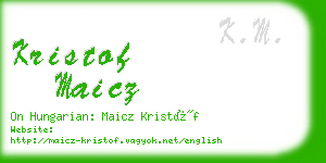 kristof maicz business card